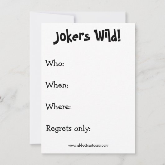 ユーモア満載のポーカー夜の招待状 招待状 (裏面)