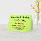 ユーモア満載の健康と安全の標語ジョーク カスタマイズ可能 カード (黄色い花)