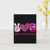 ユーモア満載の平和と愛のジムトレーニング バレンタイン カード (黄色い花)