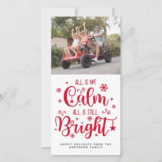 ユーモア満載 全てが穏やかではないが、全てが輝いている フォト シーズンカード (正面)