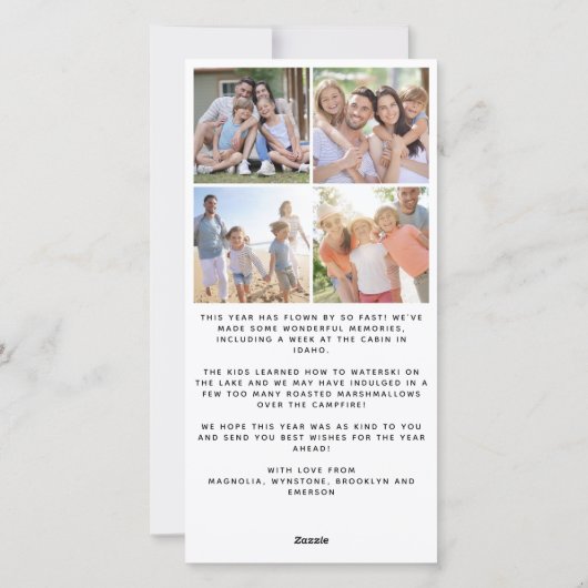 ユーモア満載 全てが穏やかではないが、全てが輝いている フォト シーズンカード (裏面)