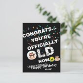 ユーモア満載！公式に古くなった誕生日 - 大胆なミームスタイル シーズンポストカード (スタンド正面)