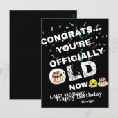 ユーモア満載！公式に古くなった誕生日 - 大胆なミームスタイル シーズンポストカード (正面/裏面)
