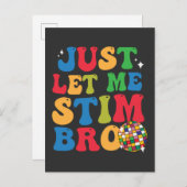 ユーモア満載 自閉症 自閉症啓発 ただ刺激させて  インビテーションポストカード (正面/裏面)