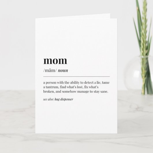 ユーモア溢れるお母さんの定義 カード (正面)
