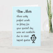 ユーモア溢れるお誕生日詩 カード (正面)