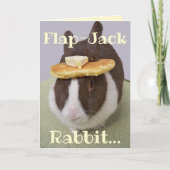 ユーモア溢れるイースターの フラップジャック ウサギ パンケーキ ハット カード (正面)