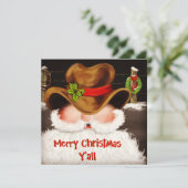 ユーモア溢れるカウボーイのサンタ帽のクリスマスカード シーズンカード (スタンド正面)