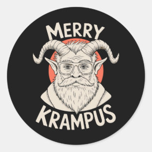 ユーモア溢れるクランプスの神話的なクリスマス Xmas 休暇 ラウンドシール