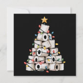 ユーモア溢れるクリスマスのトイレペーパーツリー シーズンカード (正面)
