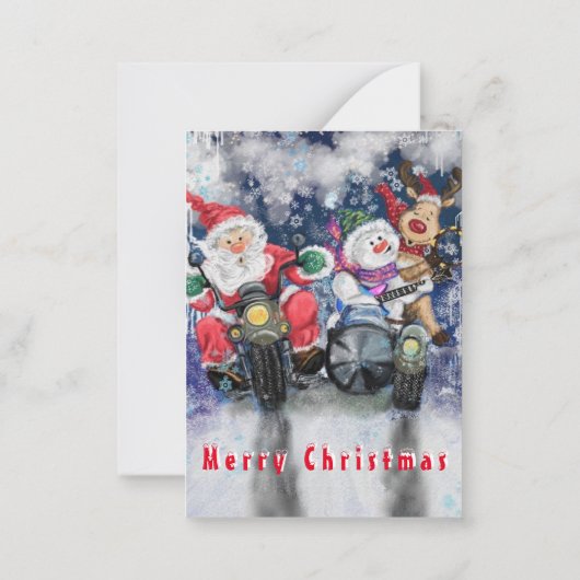 ユーモア溢れるクリスマスカード　楽しいクリスマス フレンズ ノートカード (裏面)