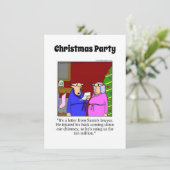 ユーモア溢れるクリスマスパーティーの招待状 招待状 (スタンド正面)