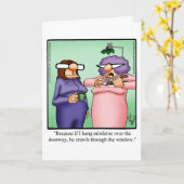 ユーモア溢れるクリスマス・ジョークのグリーティングカード カード (黄色い花)