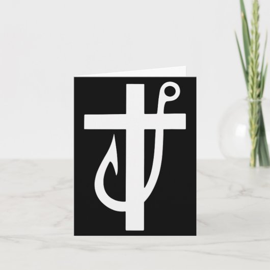 ユーモア溢れるクロス キリスト教 - イエス様が私を漁師にしてくれた カード (正面)