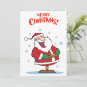 ユーモア溢れるコミックサンタクロース シーズンカード (スタンド正面)