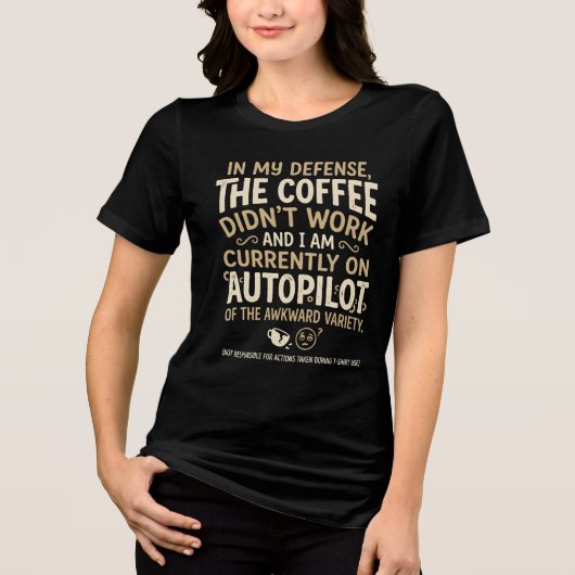 ユーモア溢れるコーヒータイポグラフィ トライブレンドTシャツ (正面)