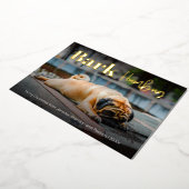 ユーモア溢れるハムバグ犬カスタム写真 箔シーズンカード (回転した状態)