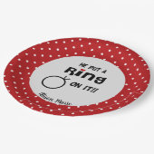 ユーモア溢れるパーソナライズされた「指輪をはめた」 ペーパープレート (アングル)