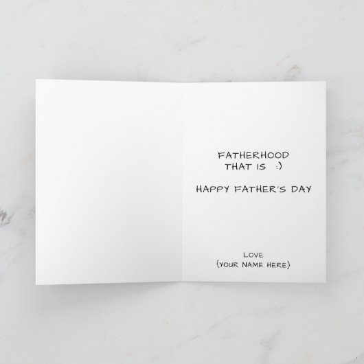 ユーモア溢れるフッドからの父の日メッセージ お父さんへ サンキューカード (内部)