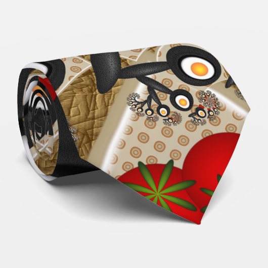 ユーモア溢れるフードアート - トマトと卵 ネクタイ (ロール)