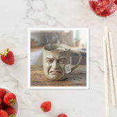 ユーモア溢れるマグカップの顔（お茶のティーバッグ付きと名言） スタンダードカクテルナプキン (インサイチュ)
