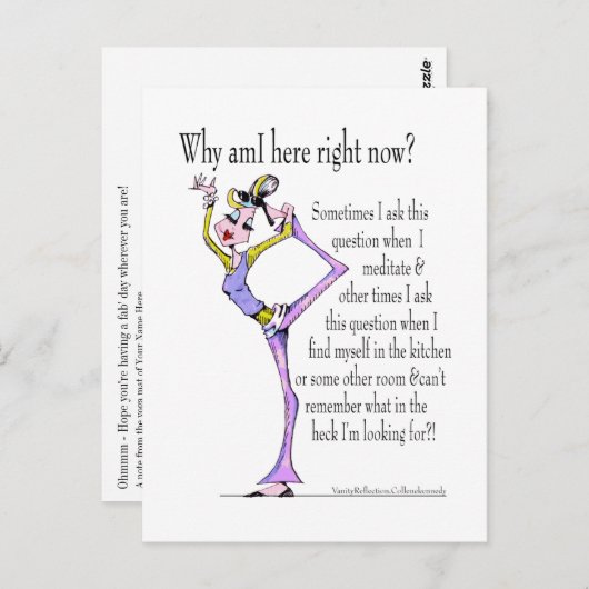 ユーモア溢れるヨガのポーズ、ヨガのユーモアポストカード ポストカード (正面/裏面)