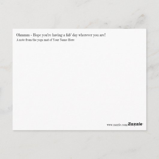 ユーモア溢れるヨガのポーズ、ヨガのユーモアポストカード ポストカード (裏面)
