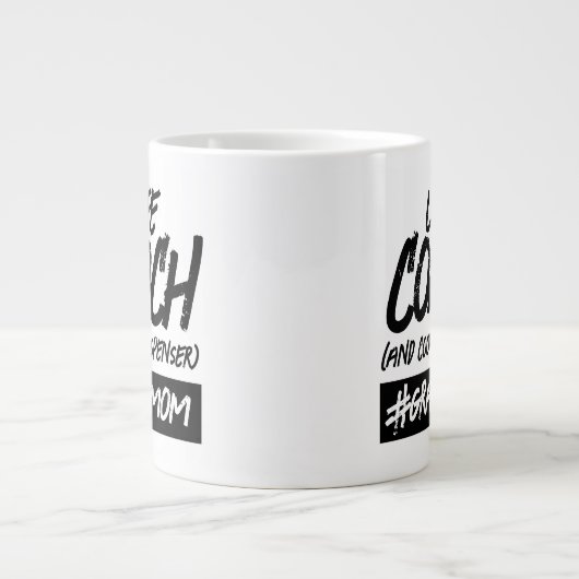 ユーモア溢れるライフコーチ .. ハッシュタグおばあちゃん ジャンボコーヒーマグカップ (正面)