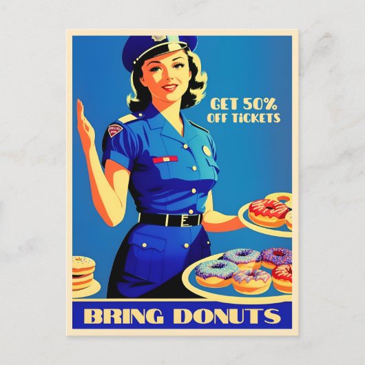 ユーモア溢れるレトロなヴィンテージ警察ジョーク ポストカード (正面)