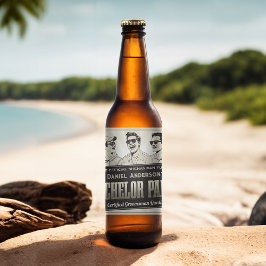 ユーモア溢れるレトロ ヴィンテージ タイポグラフィ かっこいい バチェラーパーティー ビールラベル