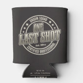 ユーモア溢れるヴィンテージ タイポグラフィ グルームズマン バチェラーパーティ 缶クーラー (裏面)