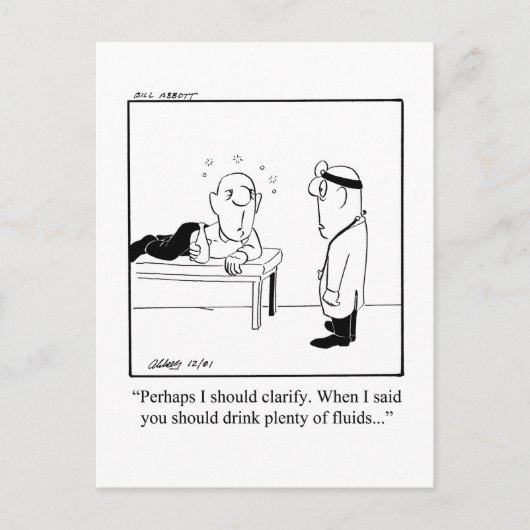 ユーモア溢れる回復おめでとうカード ポストカード (正面)