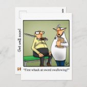 ユーモア溢れる回復おめでとうカード ポストカード (正面/裏面)