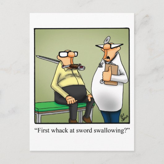 ユーモア溢れる回復おめでとうカード ポストカード (正面)