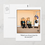 ユーモア溢れる回復期のポストカード 「鼻の手術」 ポストカード (正面/裏面)