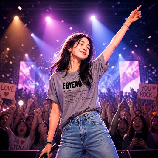 ユーモア溢れる心からの友達の定義 Tシャツ