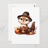 ユーモア溢れる感謝のカワウソの友達、感謝祭 ポストカード (正面/裏面)