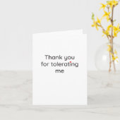 ユーモア溢れる感謝カード「私を我慢してくれてありがとう」 カード (黄色い花)