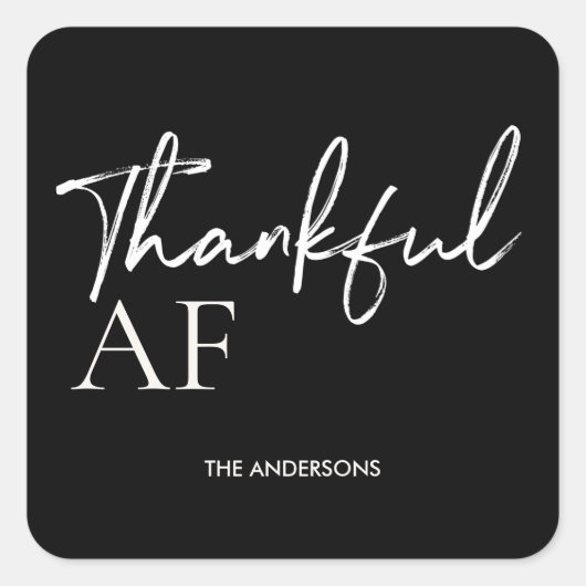 ユーモア溢れる感謝祭のモダンデザイン スクエアシール (正面)