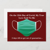 ユーモア溢れる新型コロナウイルスの12日目のクリスマス シーズンポストカード (正面/裏面)