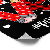 ユーモア溢れる格子縞ハートラブパラライフバレンタインデーチャーム ポスター (角)