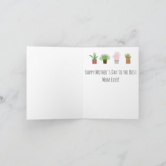 ユーモア溢れる植物好きな母の日カード カード (内部)