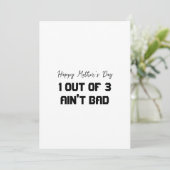 ユーモア溢れる母の日のカード 3人の子供 サンキューカード (スタンド正面)