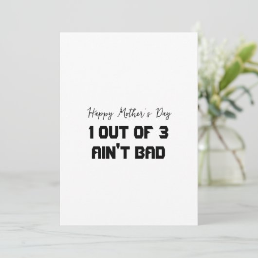 ユーモア溢れる母の日のカード 3人の子供 サンキューカード (スタンド正面)