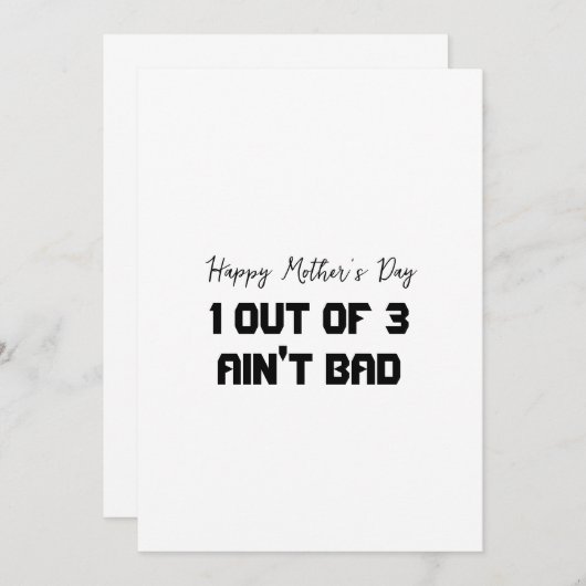 ユーモア溢れる母の日のカード 3人の子供 サンキューカード (正面/裏面)