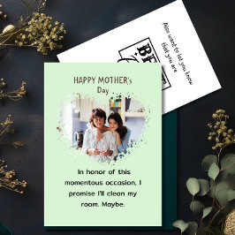 ユーモア溢れる母の日の娘からの写真 シーズンカード