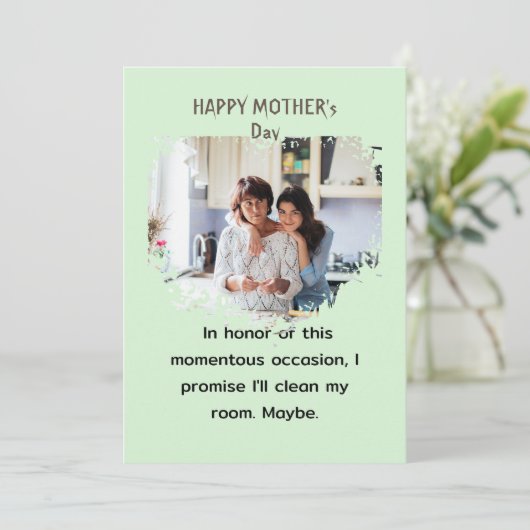 ユーモア溢れる母の日の娘からの写真 シーズンカード (スタンド正面)