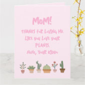 ユーモア溢れる母の日の植物好きなママへ カード (黄色い花)