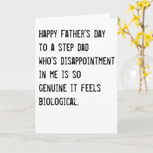 ユーモア溢れる父の日の継父 カード (黄色い花)