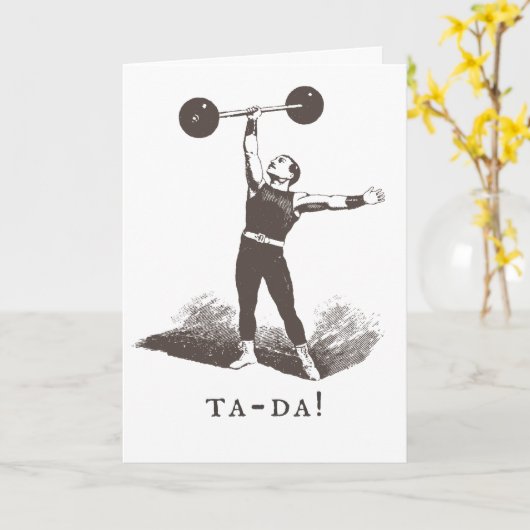 ユーモア溢れる父の日カード ヴィンテージ・サーカス・テンプレート カード (黄色い花)